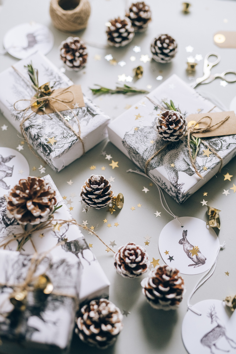 Flat Lay Photo of Christmas Gifts